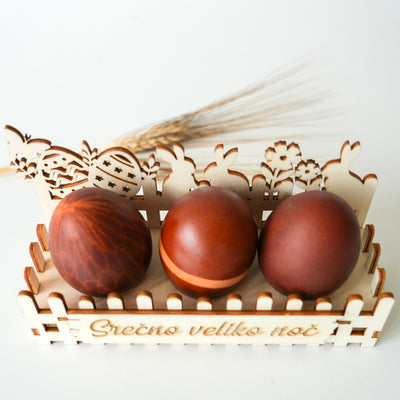 Velikonočno držalo za 3 pirhe z napisom po želji 🐣🐰