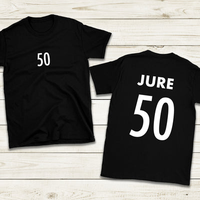 Nogometna rojstnodnevna majica – z imenom in starostjo