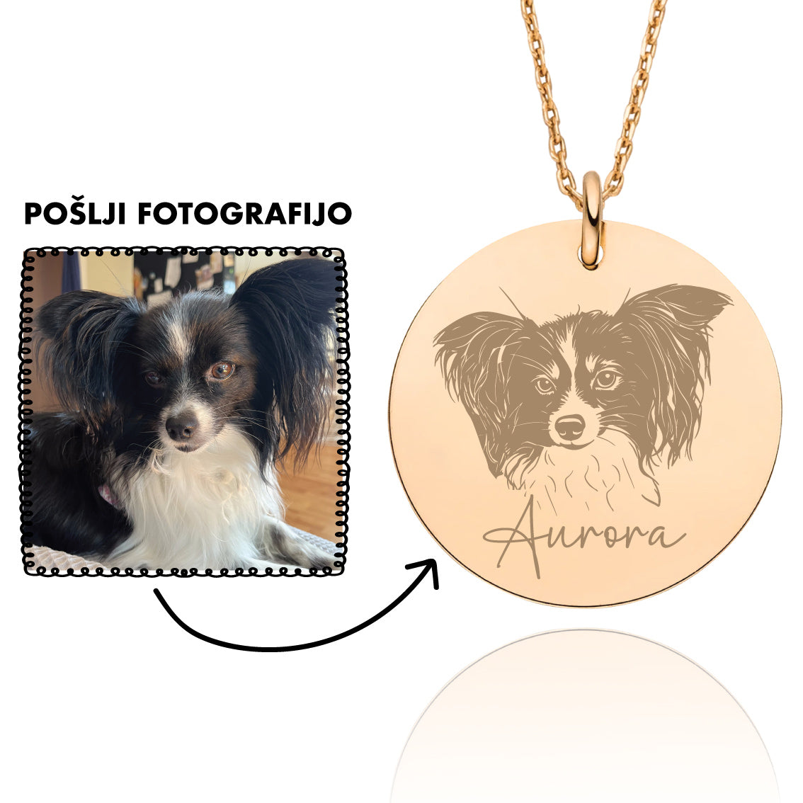 Personalizirana verižica s portretom vašega ljubljenčka