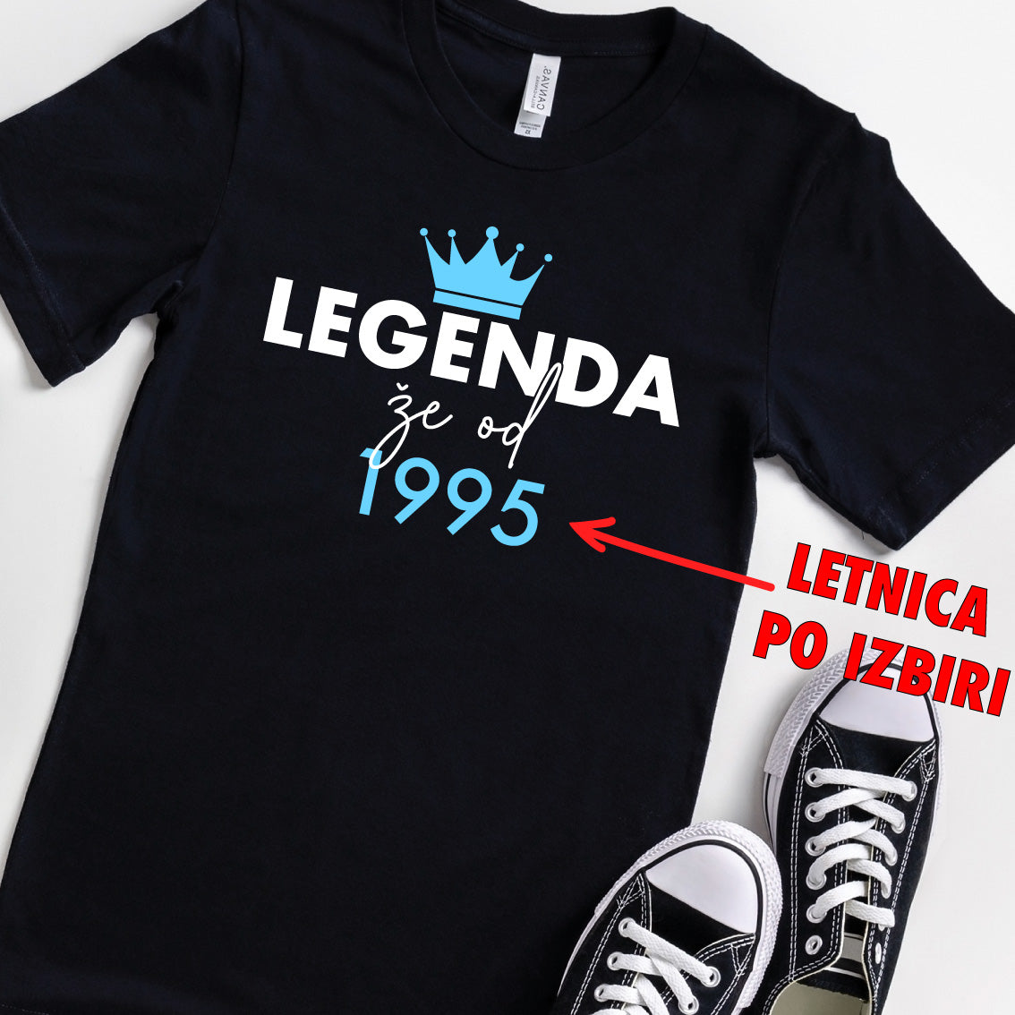 Majica »Legenda že od [letnica]« – unikatno rojstnodnevno darilo.