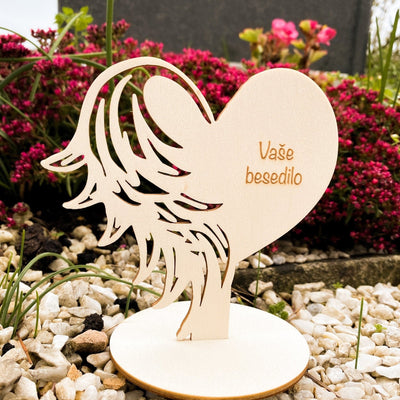 Leseno angelsko srce z vgraviranim napisom - BIBA.si spletna trgovina